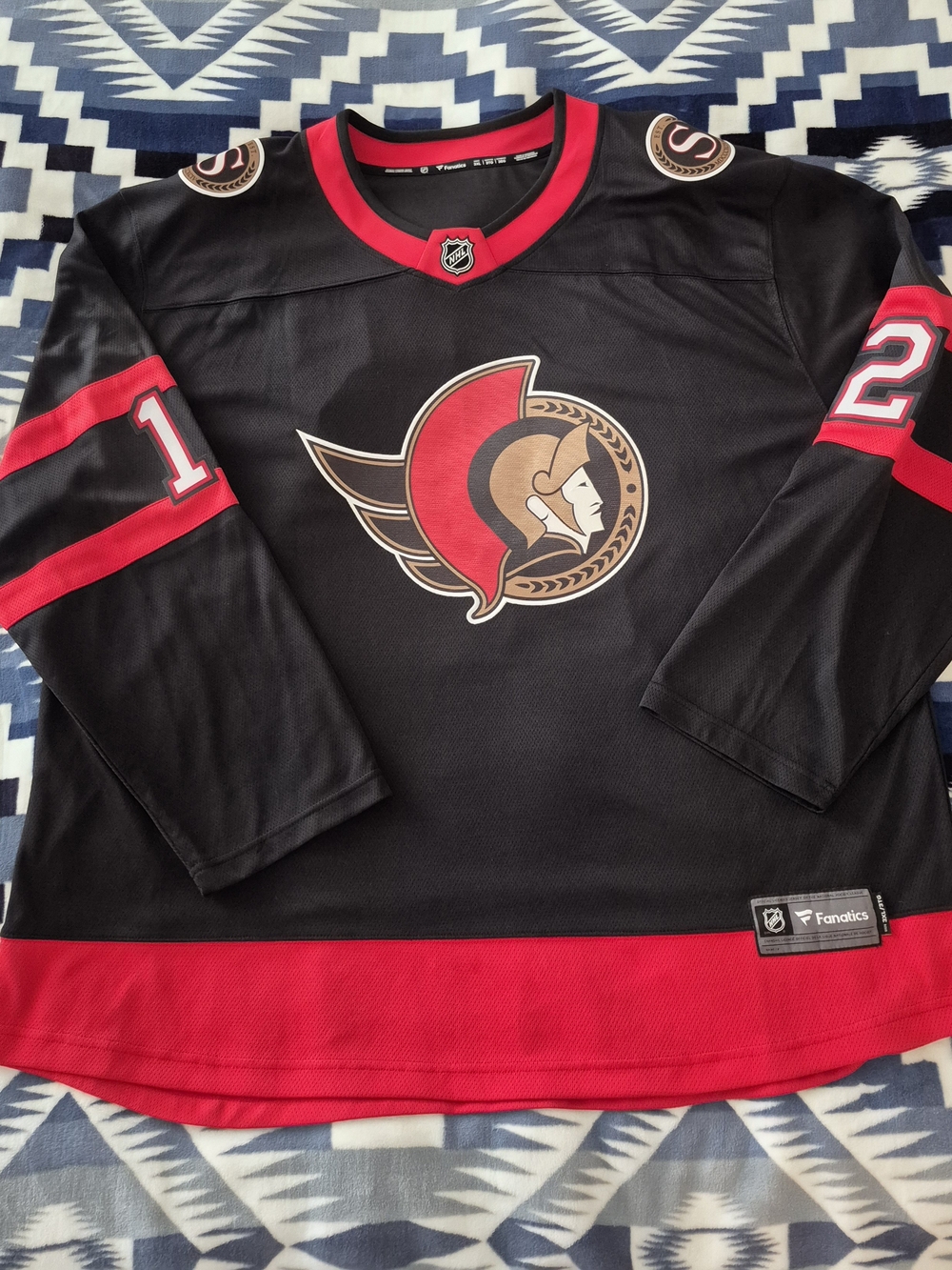 Fanatics Ottawa Senators 12 DeBrincat Hockey Jersey Black & Red